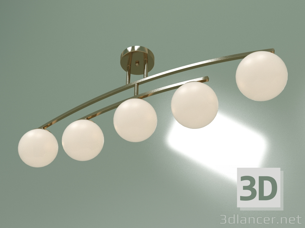 3D modeli Tavan avize Bronx 30170-5 (altın) - önizleme
