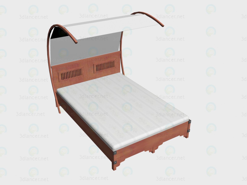 3D modeli 2-yatak 140h 220 + gölgelik yatak - önizleme