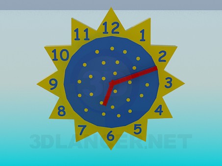3d модель Настінний годинник у дитячу – превью