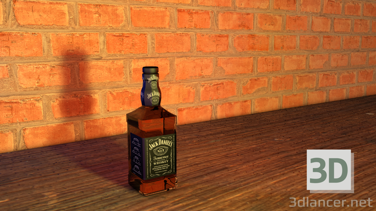 botella jack daniels 3D modelo Compro - render