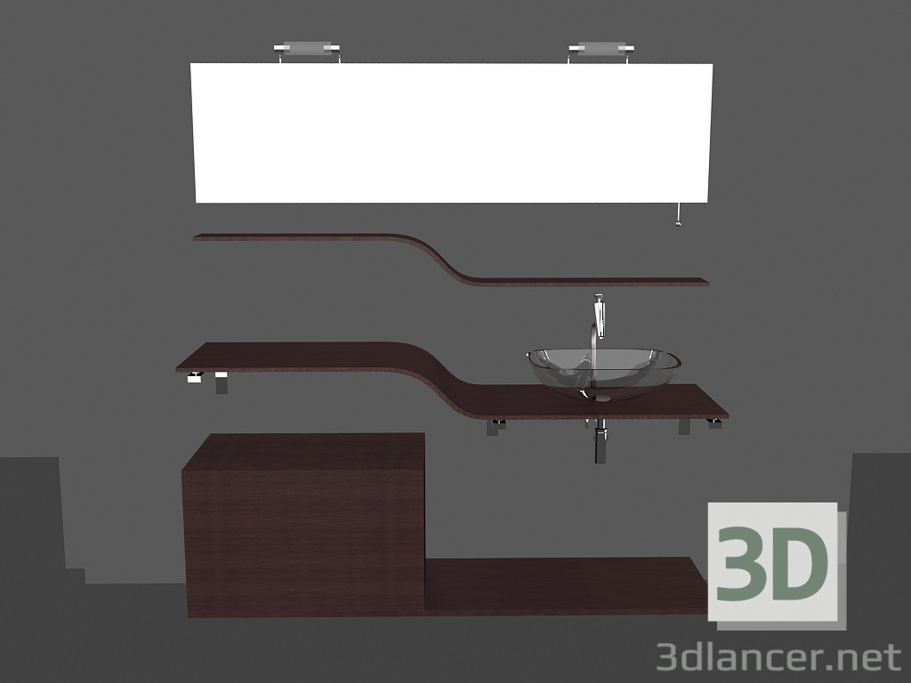 3D modeli Modüler sistem banyo (şarkı) (13) için - önizleme