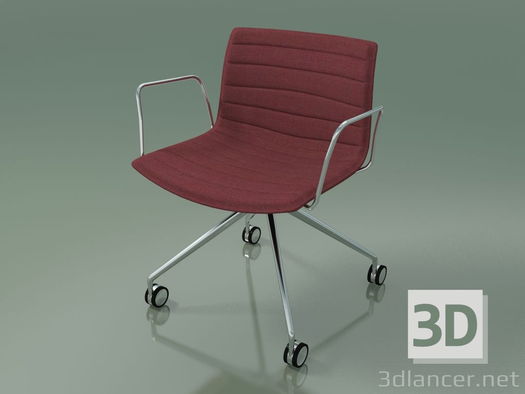 modèle 3D Chaise 3126 (4 roulettes, avec accoudoirs, LU1, avec revêtement en tissu amovible) - preview