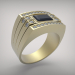 El anillo con ónix negro 3D modelo Compro - render