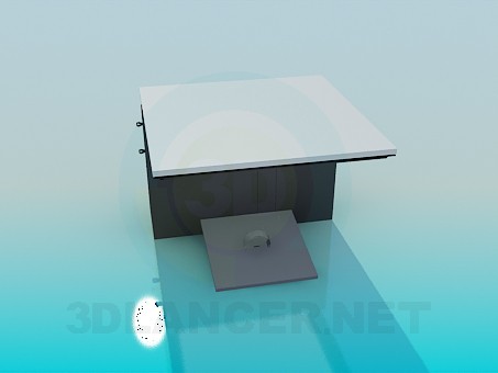 3d модель Маленький компьютерный столик – превью