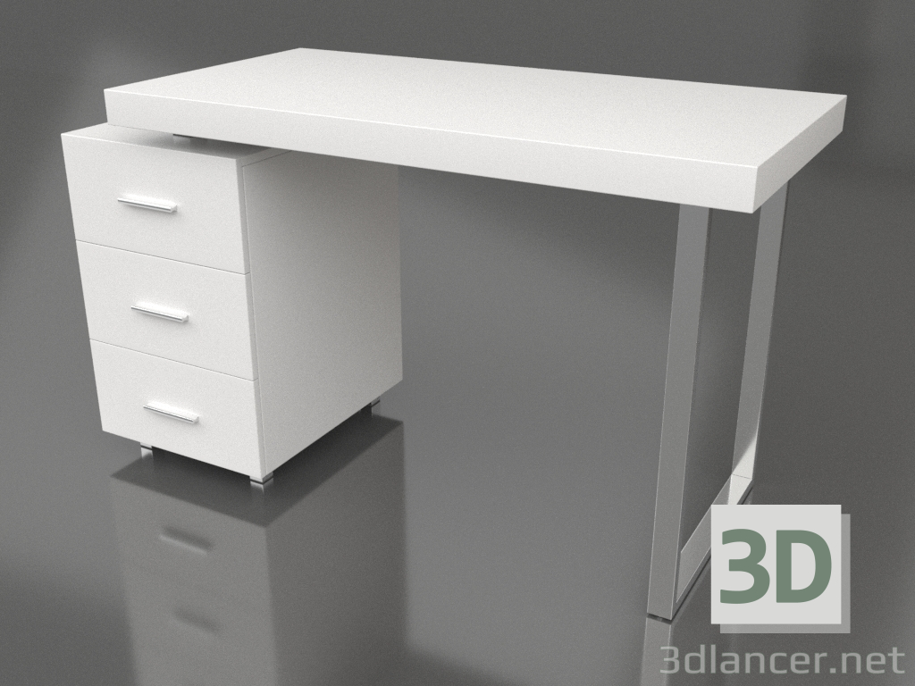 3D modeli Çalışma masası Ashby (beyaz) - önizleme