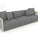 3d model 3-seater sofa (Cement gray) - preview