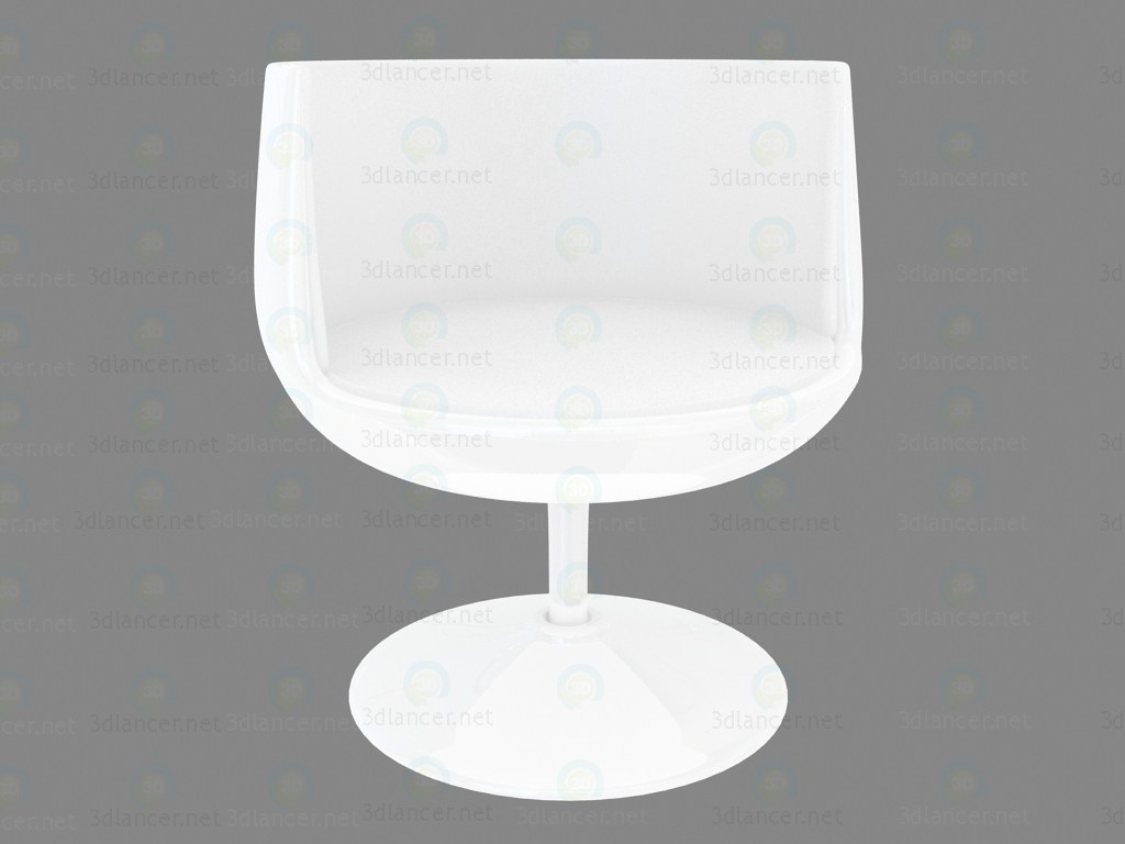 3D Modell Stuhl verdreht Club 54 weiß - Vorschau