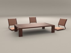 जापानी कम मेज और कुर्सियों
