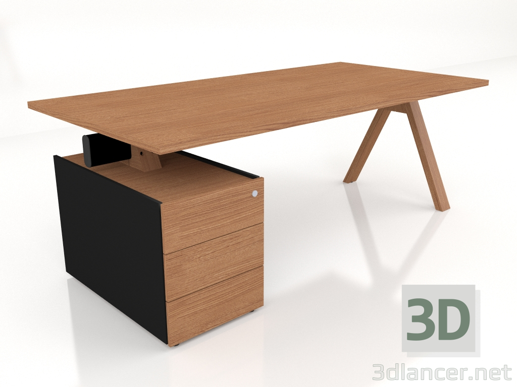 modèle 3D Table de travail Viga Executive V08L (2000x1000) - preview