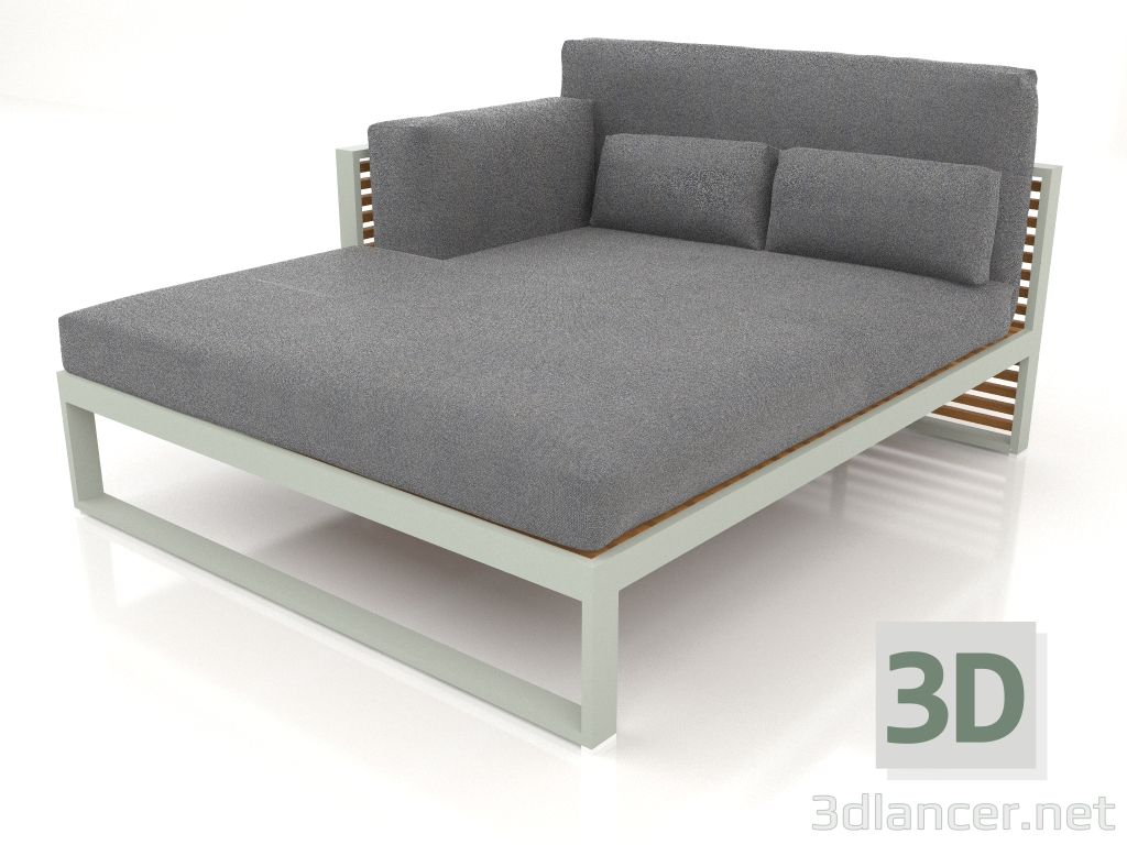 modèle 3D Canapé modulable XL, section 2 gauche, dossier haut, bois artificiel (Gris ciment) - preview