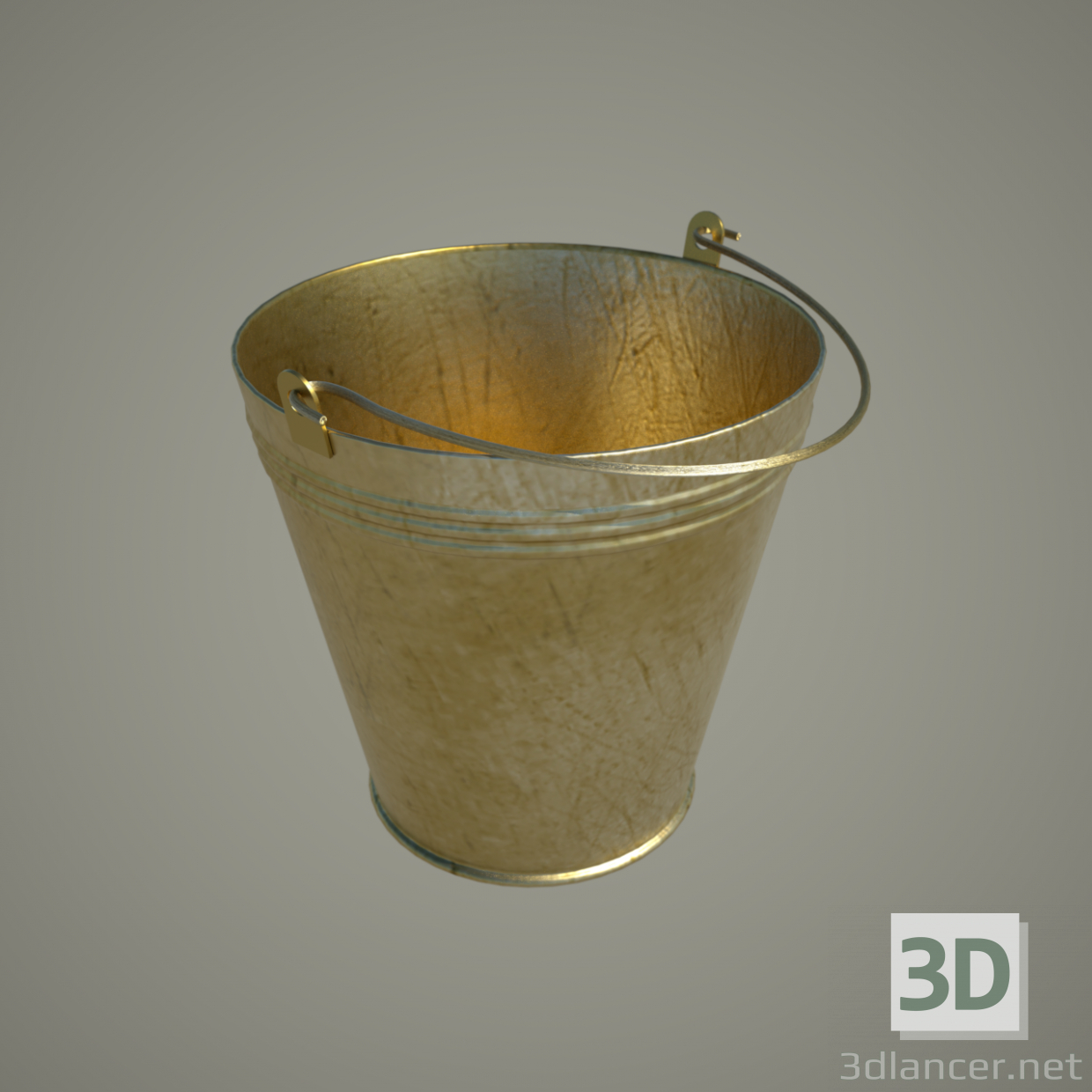 modèle 3D Seau 8L, habituel (émail, aluminium ... or) - preview
