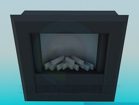 3d model Dark fireplace - preview
