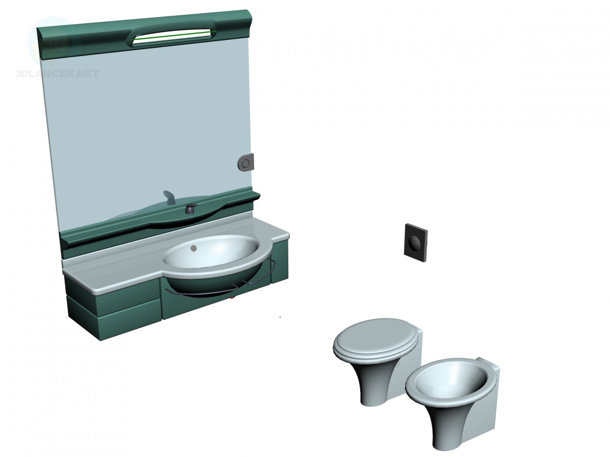 Modelo 3d Um conjunto de sanitários - preview
