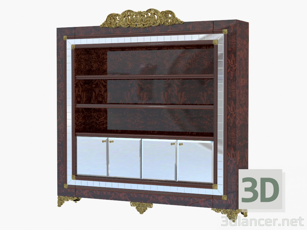 3D Modell Bücherschrank im klassischen Stil 407 - Vorschau