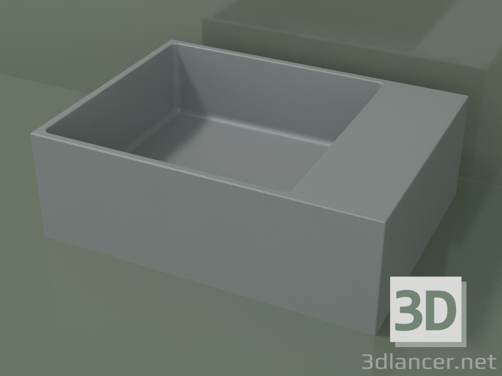 modèle 3D Vasque à poser (01UN21102, gris argenté C35, L 48, P 36, H 16 cm) - preview
