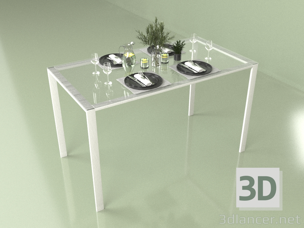3d model Glass dining table (10391) - preview