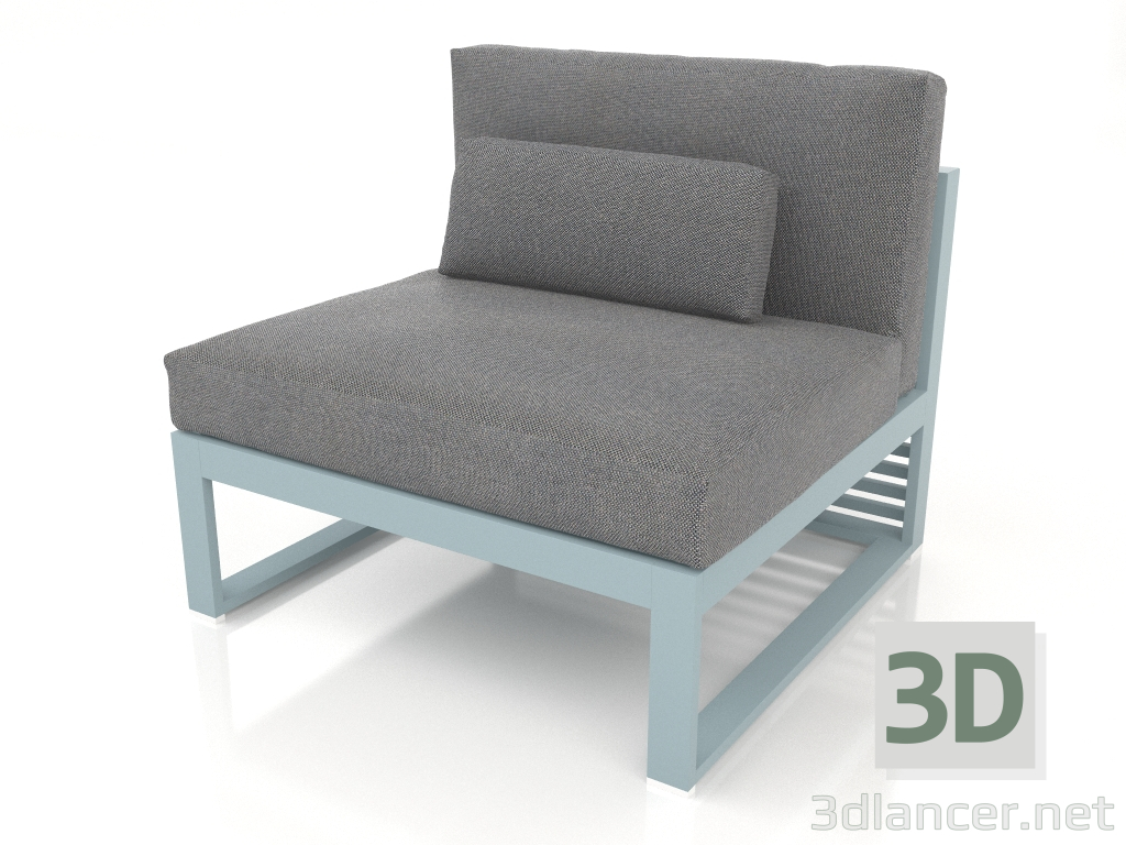 3d model Modular sofa, section 3, high back (Blue gray) - preview