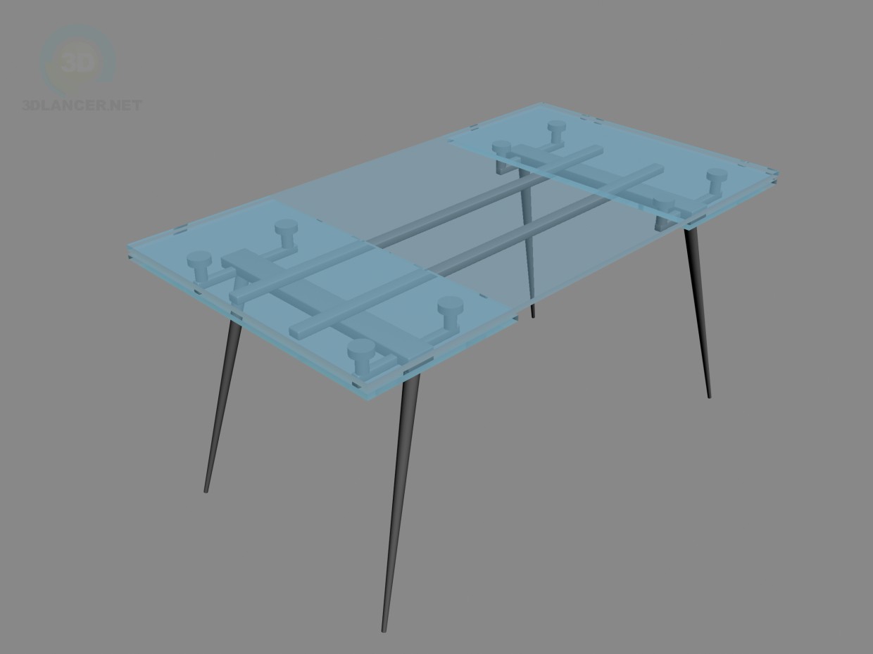 modello 3D tavolo in vetro - anteprima