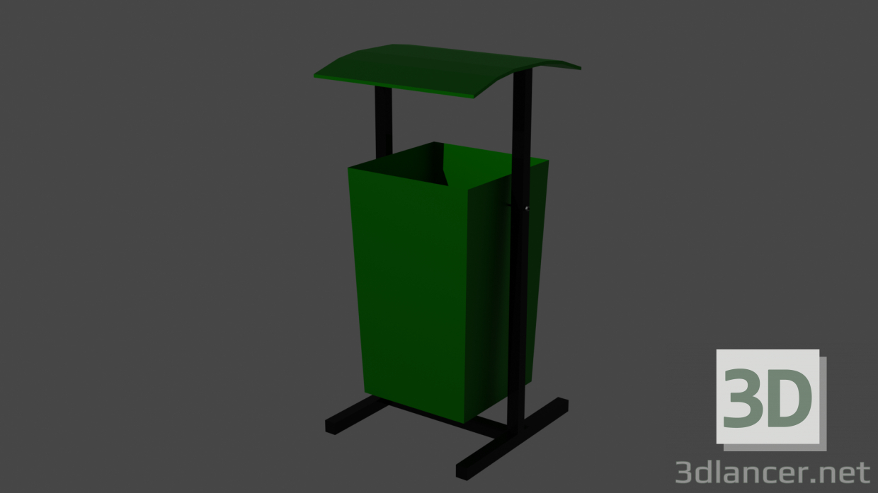 Modelo 3d Lata de lixo de ferro - preview