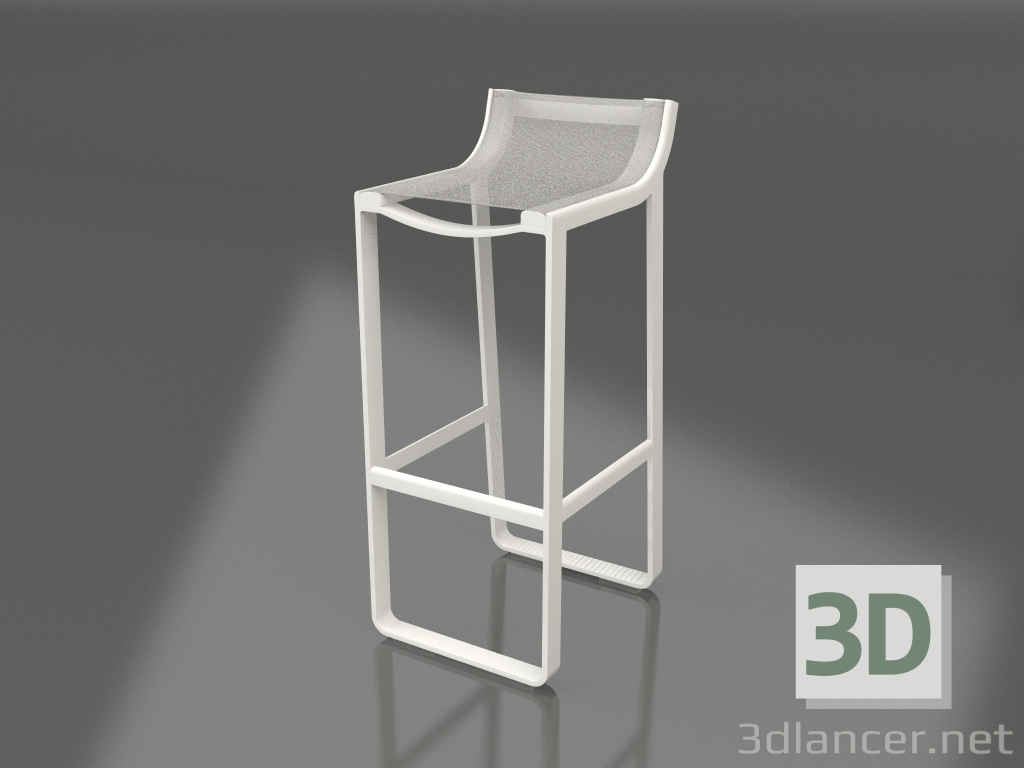 3D Modell Hocker mit niedriger Rückenlehne (Achatgrau) - Vorschau