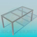 modello 3D Tavolino rettangolare - anteprima