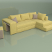 3D modeli Köşe kanepe Marsilya (sarı) - önizleme