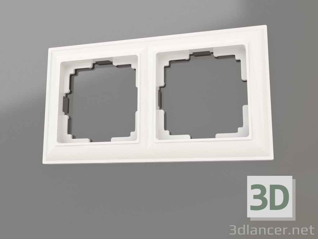 modèle 3D Cadre Fiore pour 2 poteaux (blanc) - preview