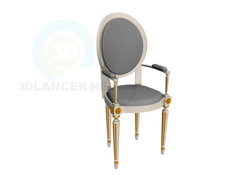 modèle 3D Chaise baroque - preview