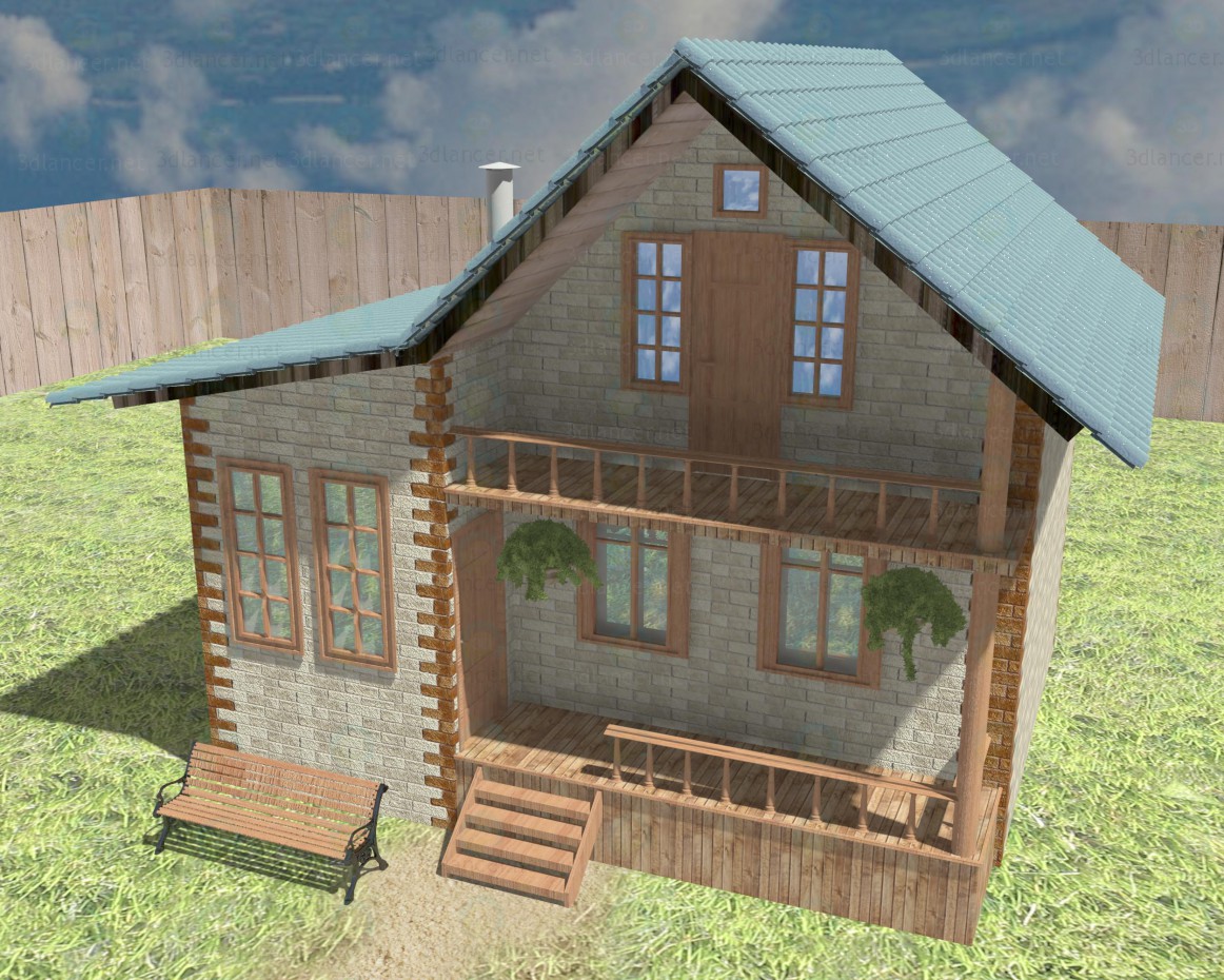 3d model Casa de campo - vista previa