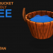 3d model 3D Wooden Bucket Game asset - LOW POLY - preview
