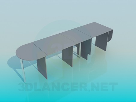 3 डी मॉडल लंबे समय तह टेबल - पूर्वावलोकन