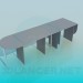 3d model Long folding table - preview