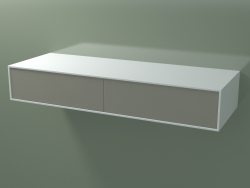 Double box (8AUFAB02, Glacier White C01, HPL P04, L 144, P 50, H 24 cm)