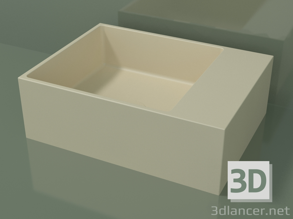 3D Modell Arbeitsplatte Waschbecken (01UN21102, Knochen C39, L 48, P 36, H 16 cm) - Vorschau