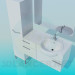 3D Modell Waschbecken mit Schränken - Vorschau