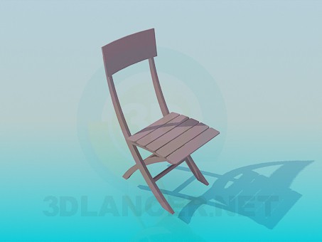 3d model Wooden stool - preview