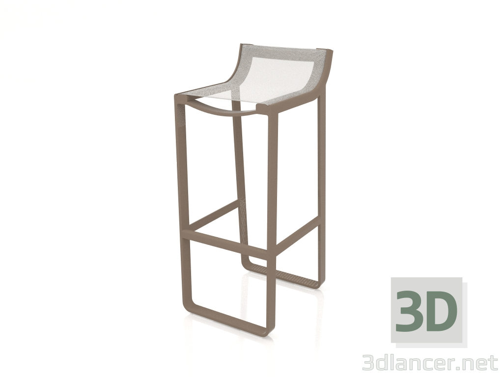 3D Modell Hocker mit niedriger Rückenlehne (Bronze) - Vorschau