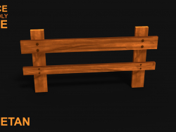 3D дерев'яний паркан Ігровий актив - низька полі