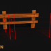 modello 3D Bene di gioco 3D Wooden Fence - Low poly - anteprima