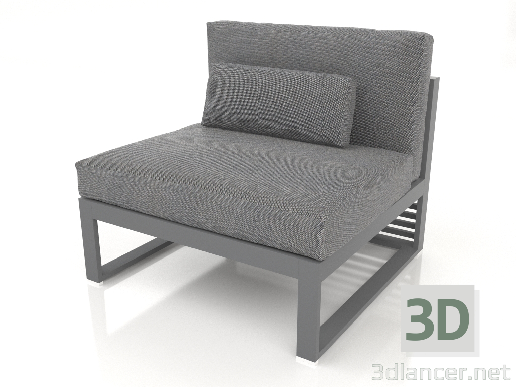 3D modeli Modüler kanepe, 3. bölüm, yüksek arkalık (Antrasit) - önizleme