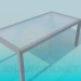 3D Modell Tisch mit Glas Matte Oberfläche - Vorschau