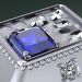3d ring platinum with sapphire model buy - render
