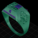 modello 3D di anello in platino con zaffiro comprare - rendering