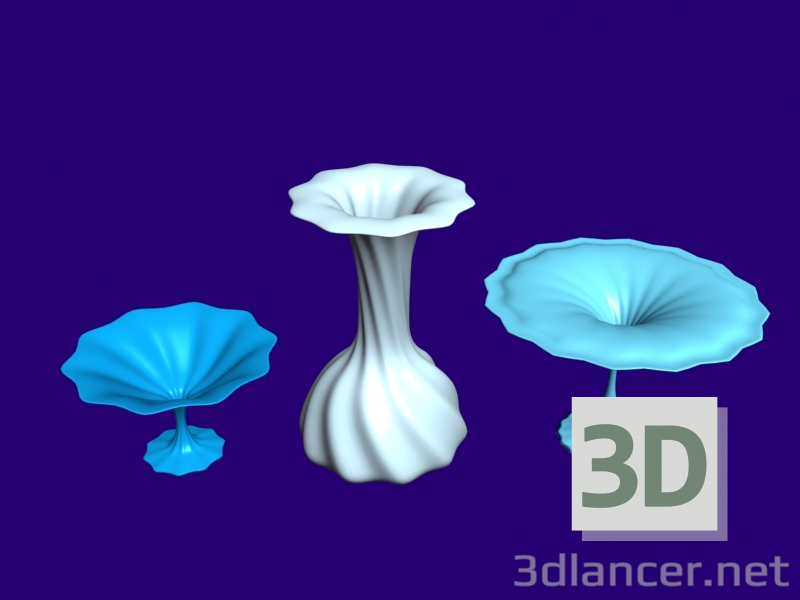 modello 3D Vasi esagonali - anteprima