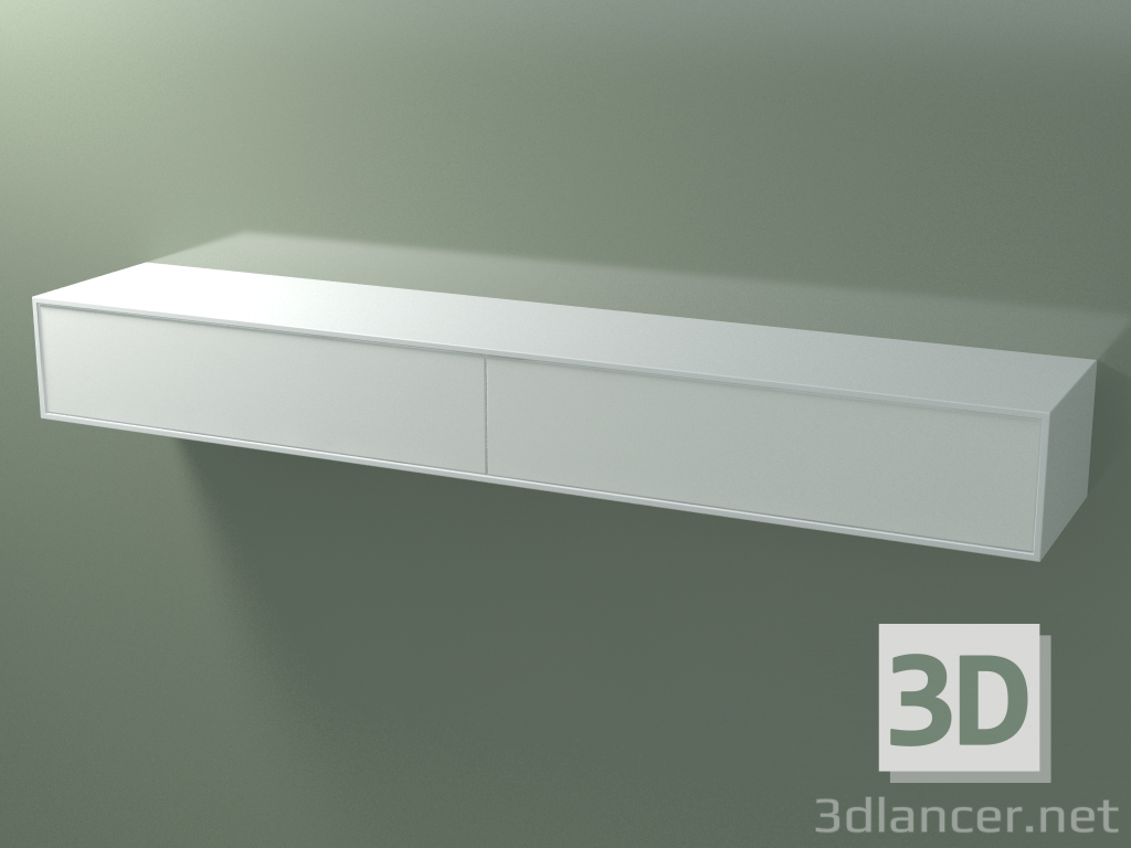 3D Modell Doppelbox (8AUGAА02, Gletscherweiß C01, HPL P01, L 192, P 36, H 24 cm) - Vorschau