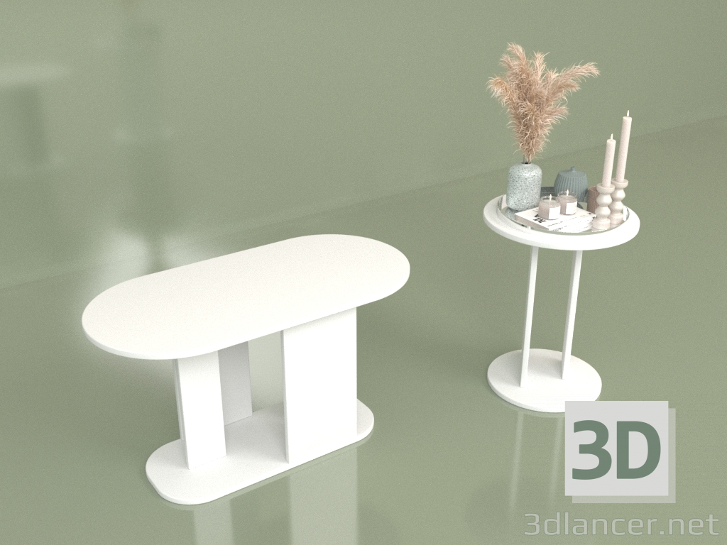 3 डी मॉडल कॉफी टेबल का सेट (10451) - पूर्वावलोकन