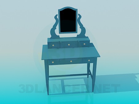 3d model Dressing table with drawers - preview