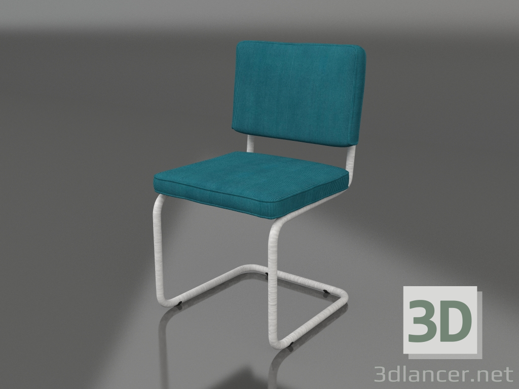 modèle 3D Chaise Ridge Rib Brossé (Bleu) - preview