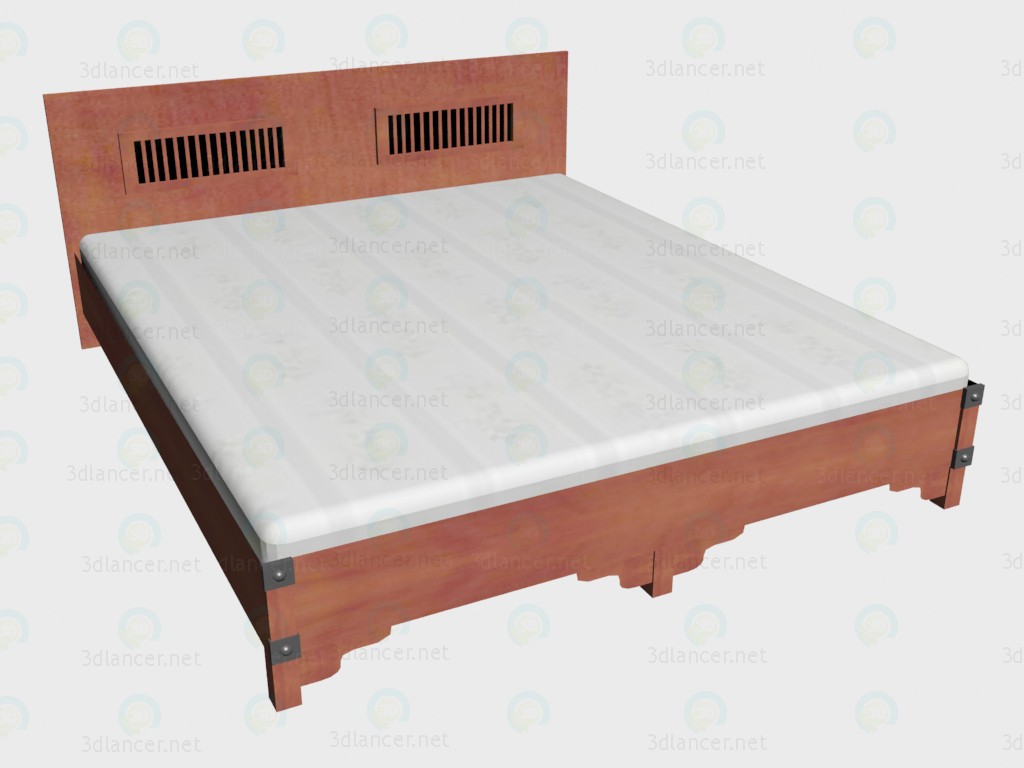 3d model Double bed 180x220 - preview