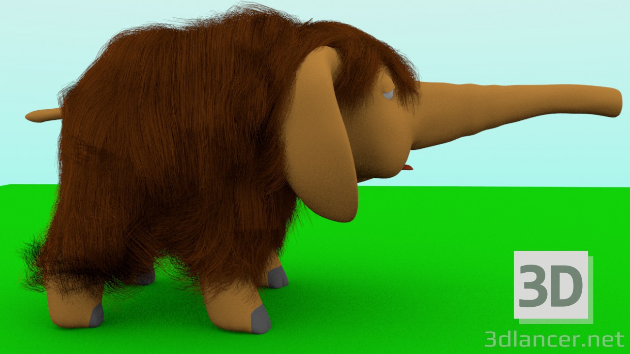 3d model little mammoth - preview